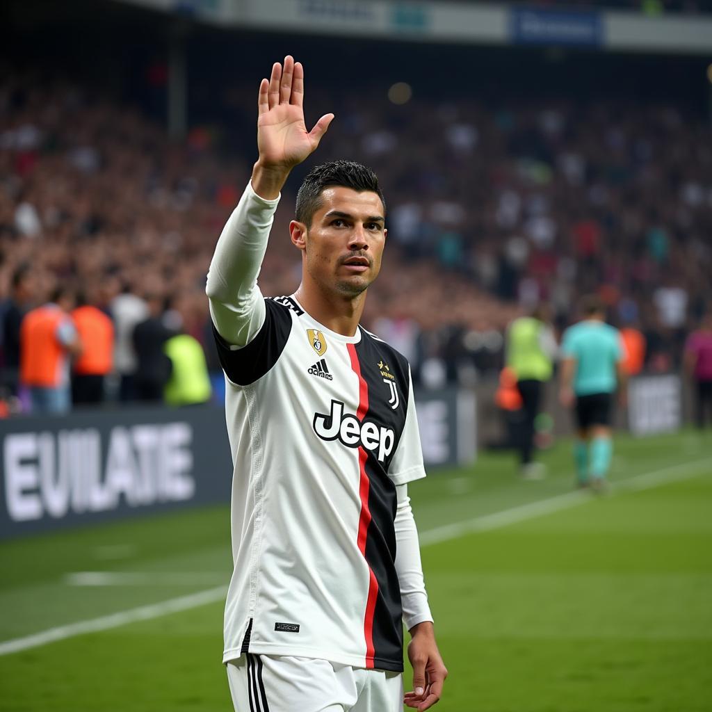 Ronaldo chào người hâm mộ Juventus