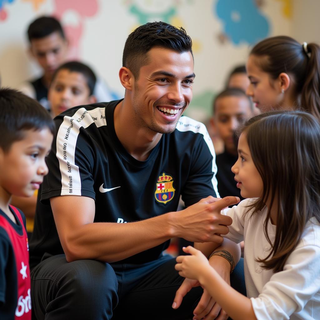 Ronaldo engaging in charitable activities