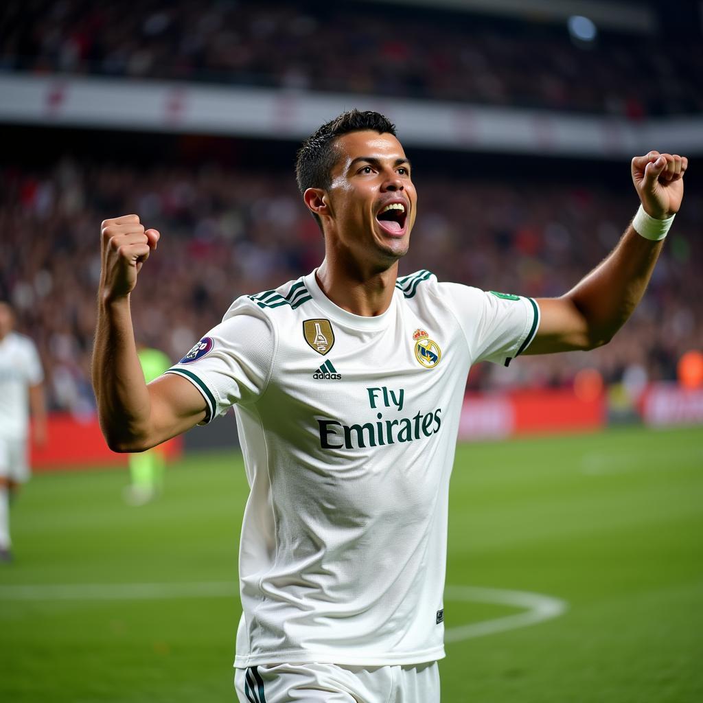 Ronaldo đang chuẩn bị ăn mừng chiến thắng