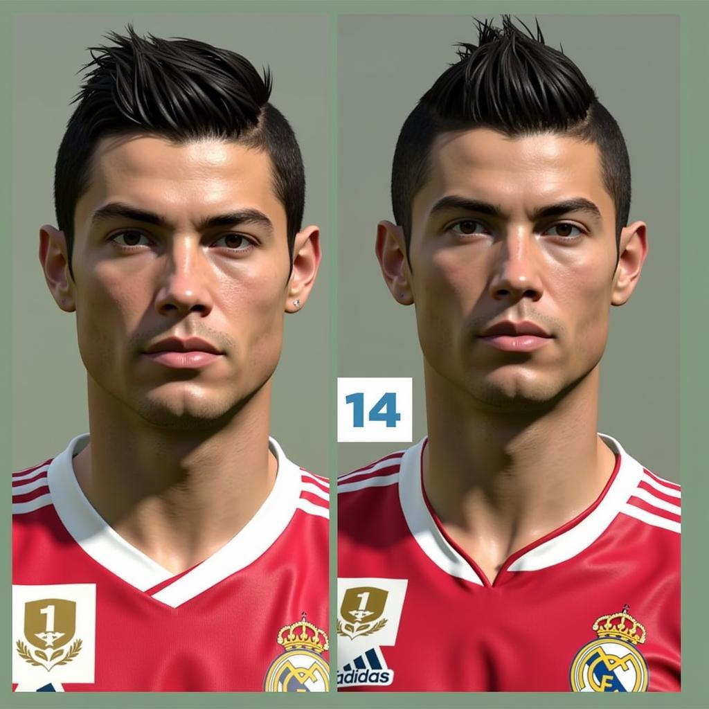 Khuôn mặt Ronaldo trong PES 2013 với bản mod mới