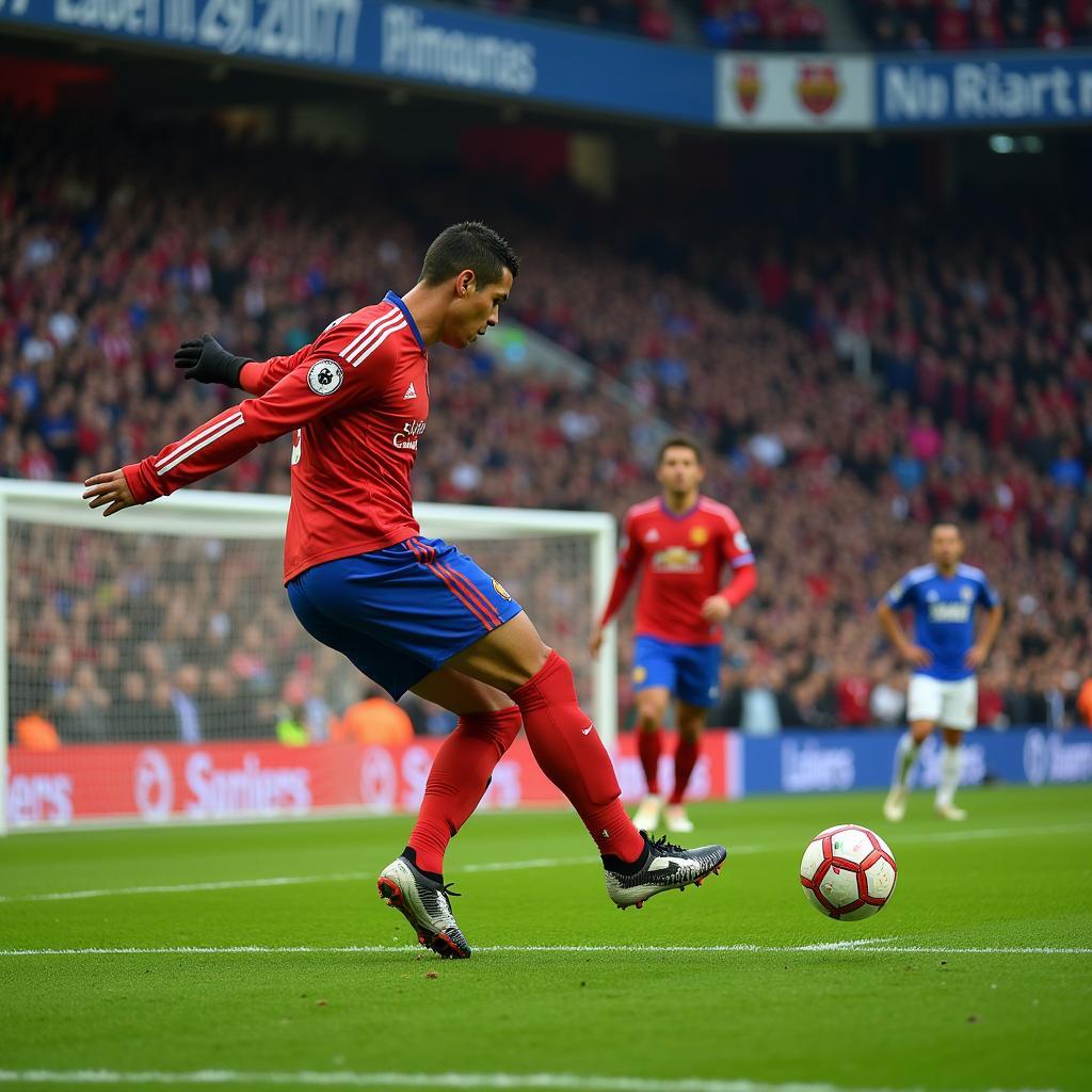 Ronaldo scoring a free-kick