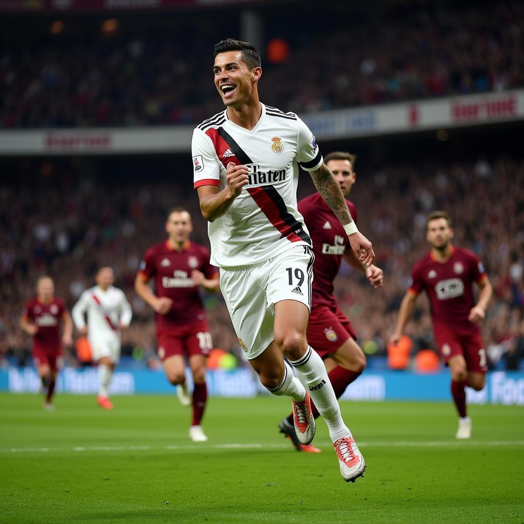 Ronaldo ghi bàn vào lưới Ajax tại Champions League