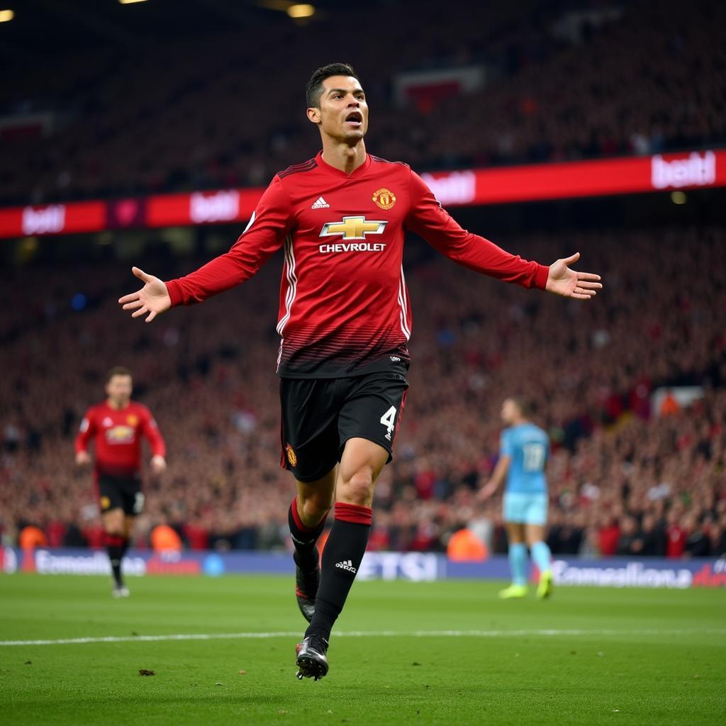 Ronaldo ghi bàn tại Old Trafford