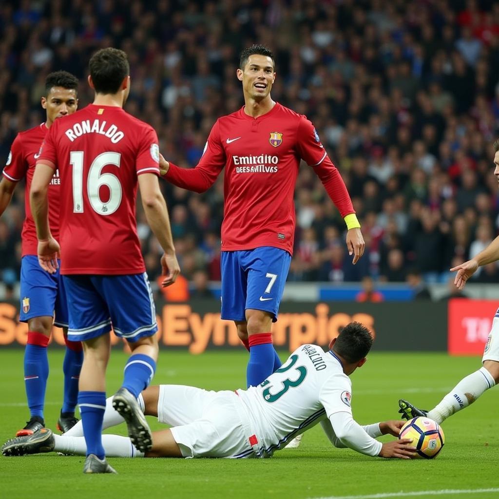 Ronaldo ghi hat-trick vào lưới Atletico Madrid