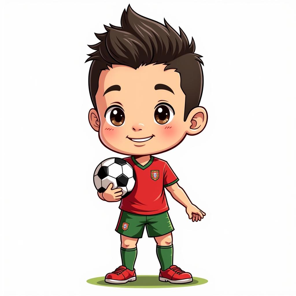 Hình ảnh Ronaldo hoạt hình chibi đáng yêu