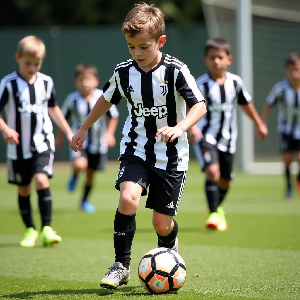 Ronaldo Jr thể hiện kỹ năng dứt điểm tại Juventus U9