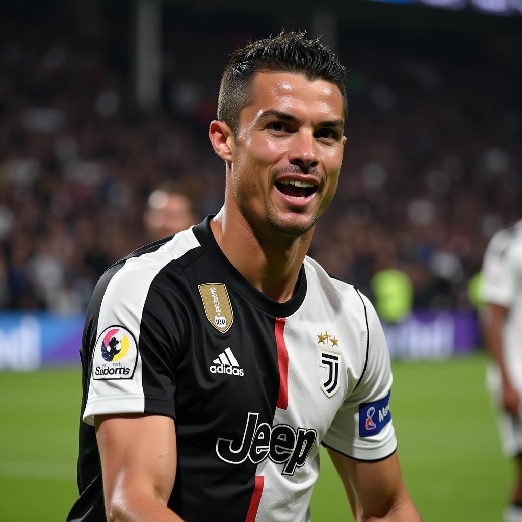 Ronaldo ăn mừng chiến thắng cùng Juventus