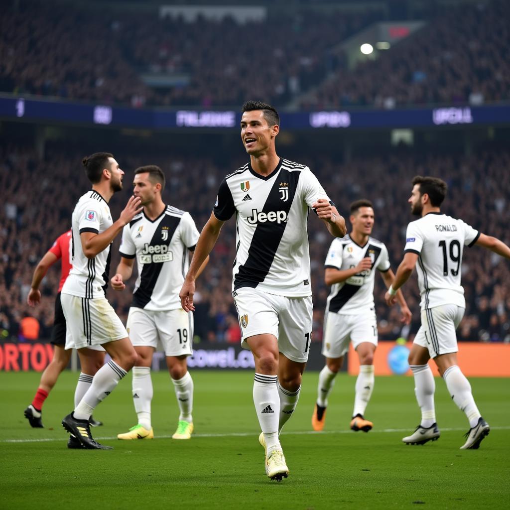 Ronaldo ăn mừng chiến thắng cùng Juventus