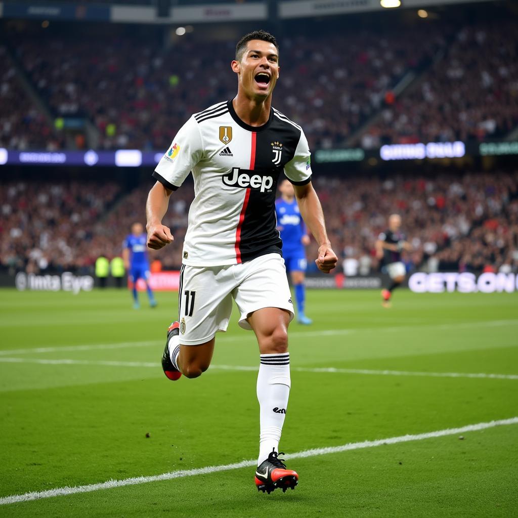 Hình nền Ronaldo Juventus HD ăn mừng chiến thắng