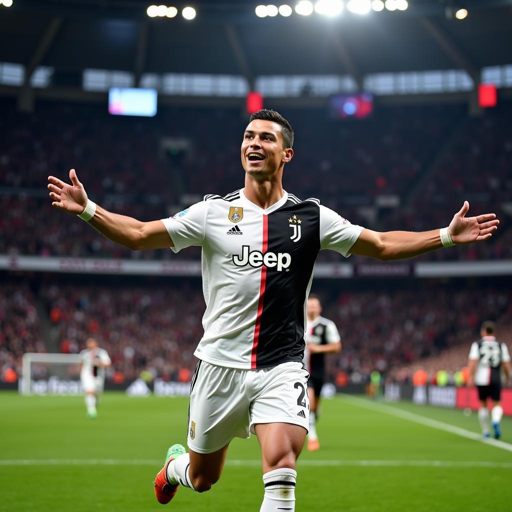 Ronaldo ghi bàn trong màu áo Juventus tại Serie A 2019