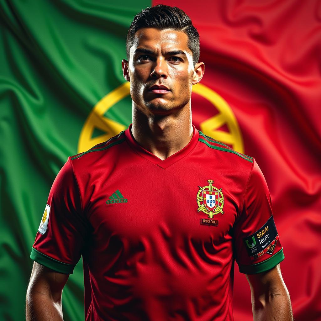 Ronaldo khoác áo đội tuyển Bồ Đào Nha