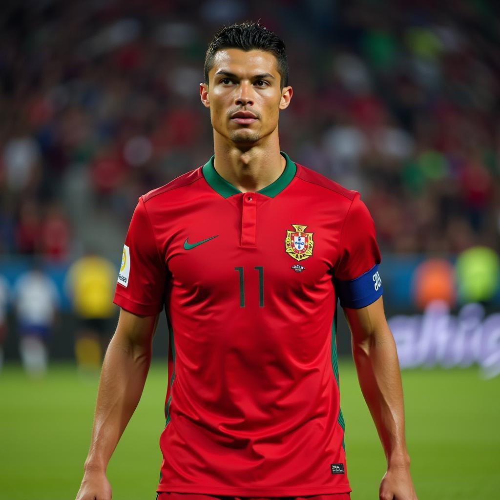 Ronaldo khoác áo đội tuyển Bồ Đào Nha