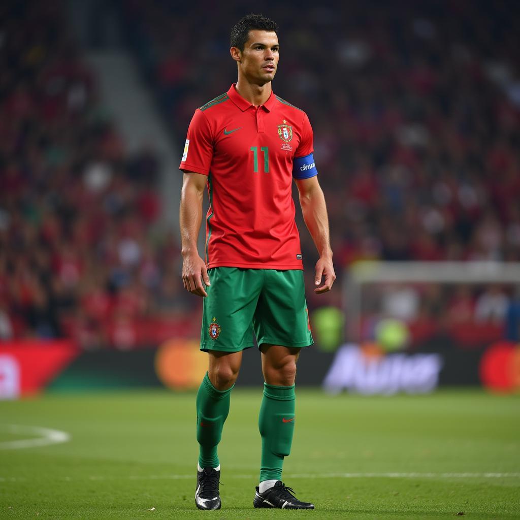 Ronaldo khoác áo đội tuyển Bồ Đào Nha