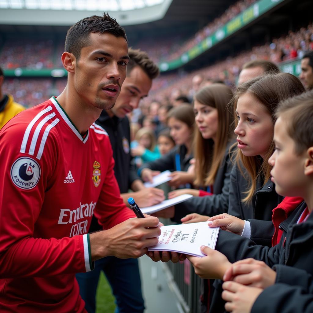 Ronaldo ký tặng fan hâm mộ