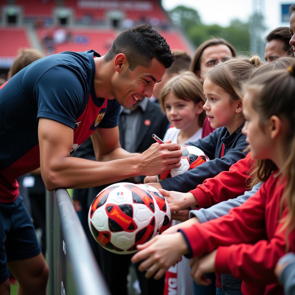 Ronaldo ký tặng người hâm mộ