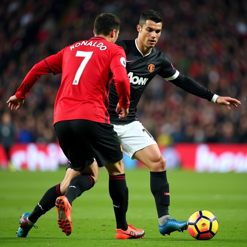 Ronaldo trong màu áo Manchester United