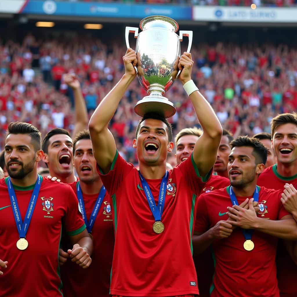 Ronaldo nâng cao danh hiệu Euro 2016