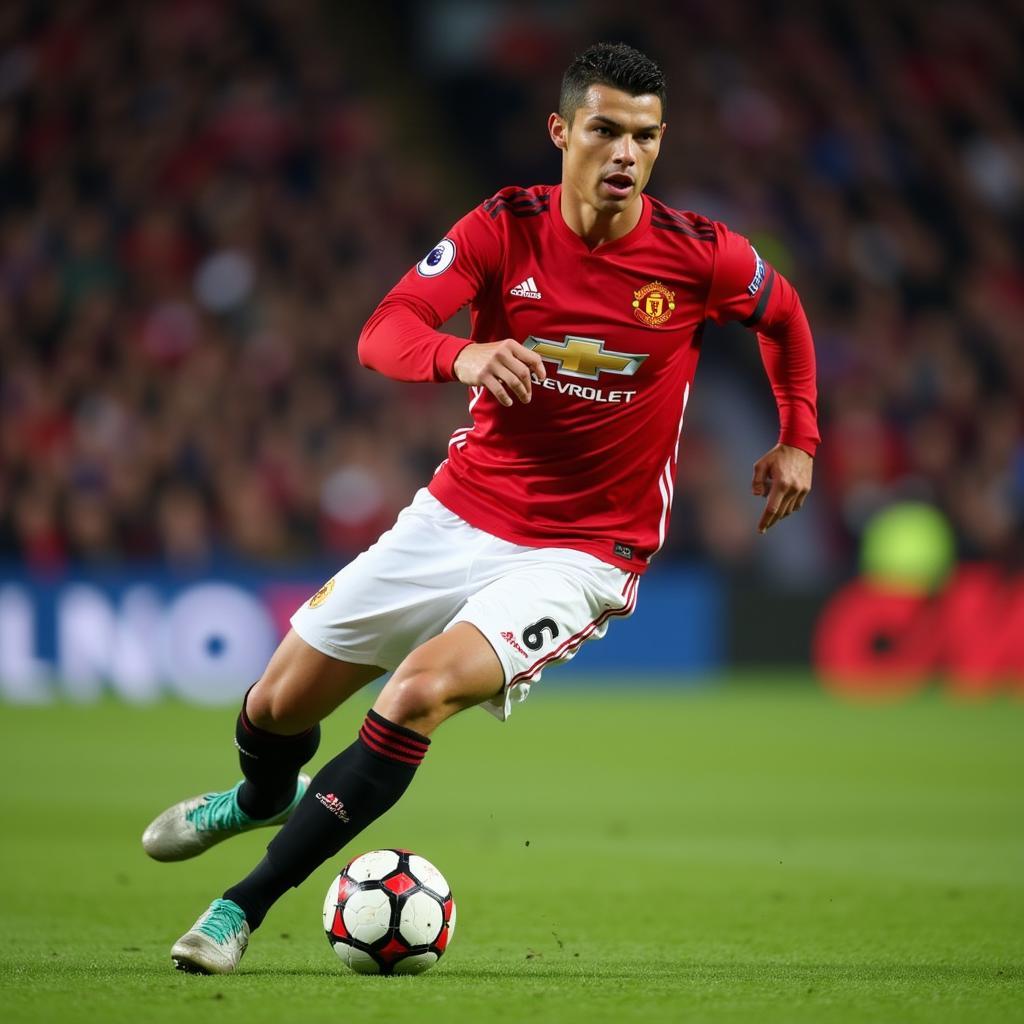 Ronaldo Playing Football for Manchester United