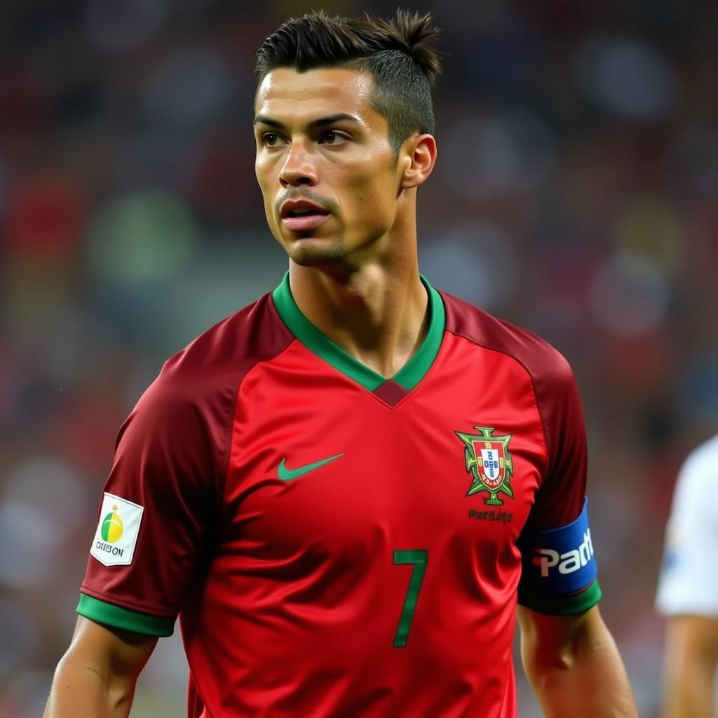 Ronaldo trong màu áo đội tuyển quốc gia Bồ Đào Nha