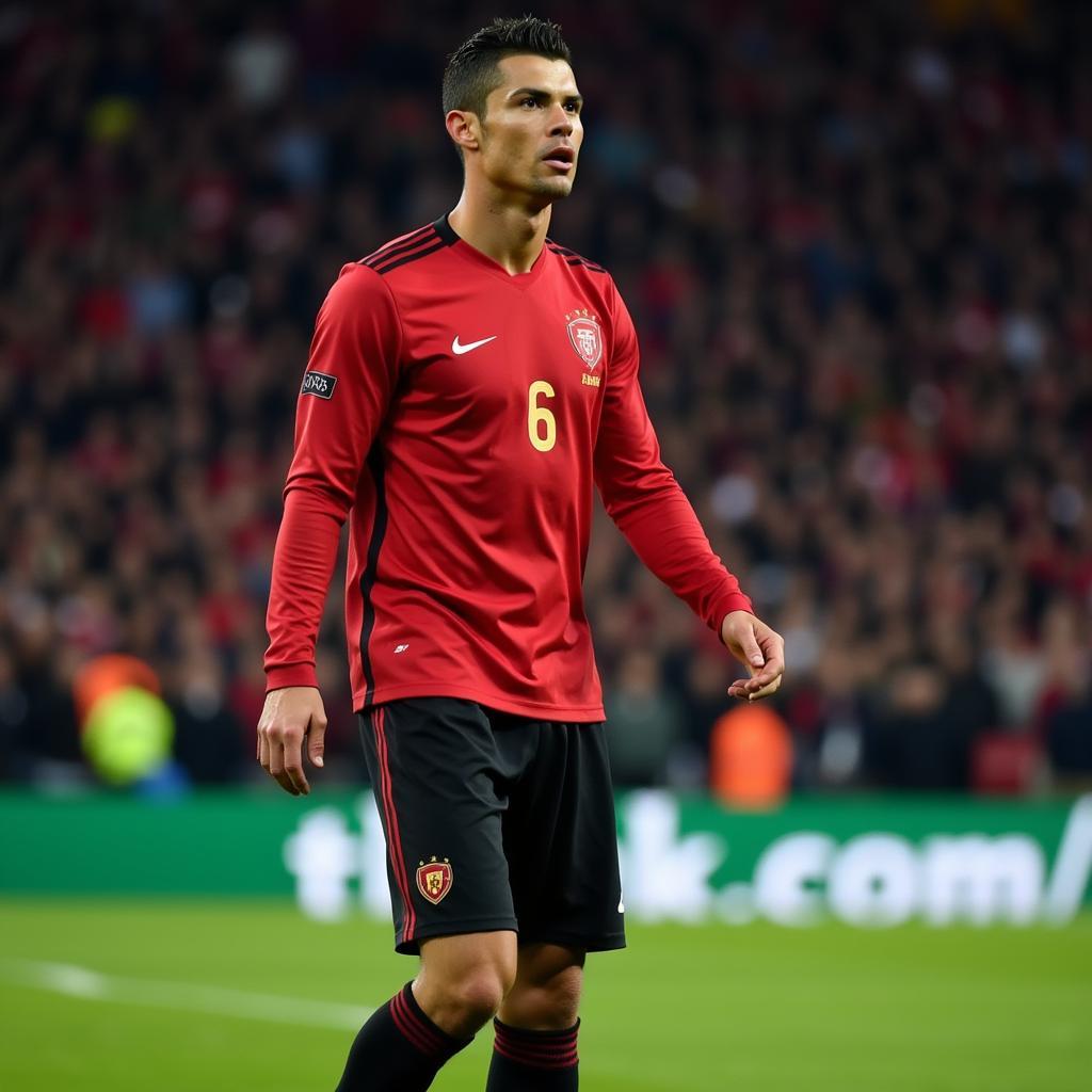 Ronaldo rời sân sau khi nhận thẻ đỏ