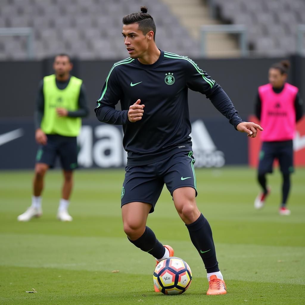 Ronaldo tập luyện cùng đồng đội