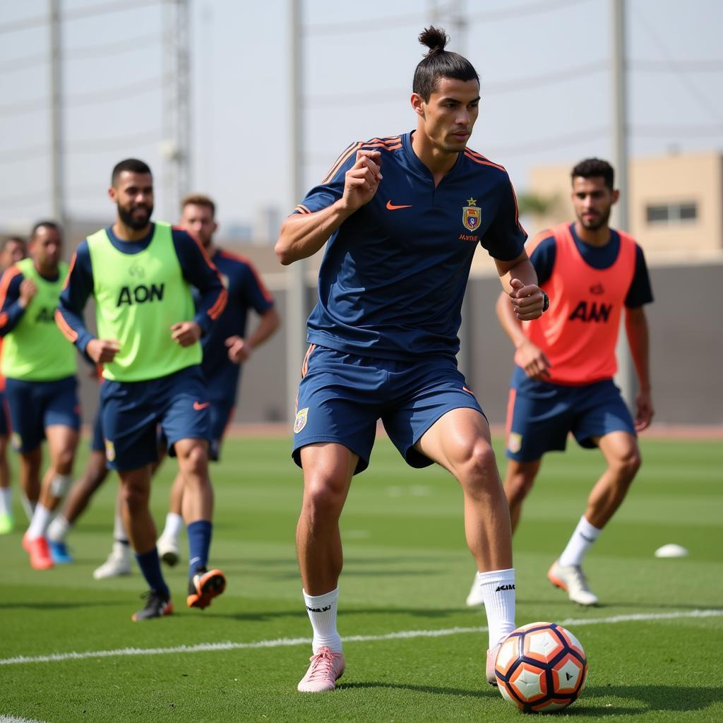 Ronaldo tập luyện cùng đồng đội tại Al Nassr