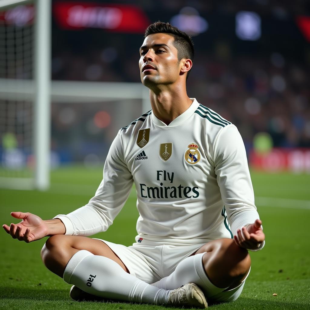 Ronaldo ngồi thiền trước trận đấu quan trọng để giữ bình tĩnh