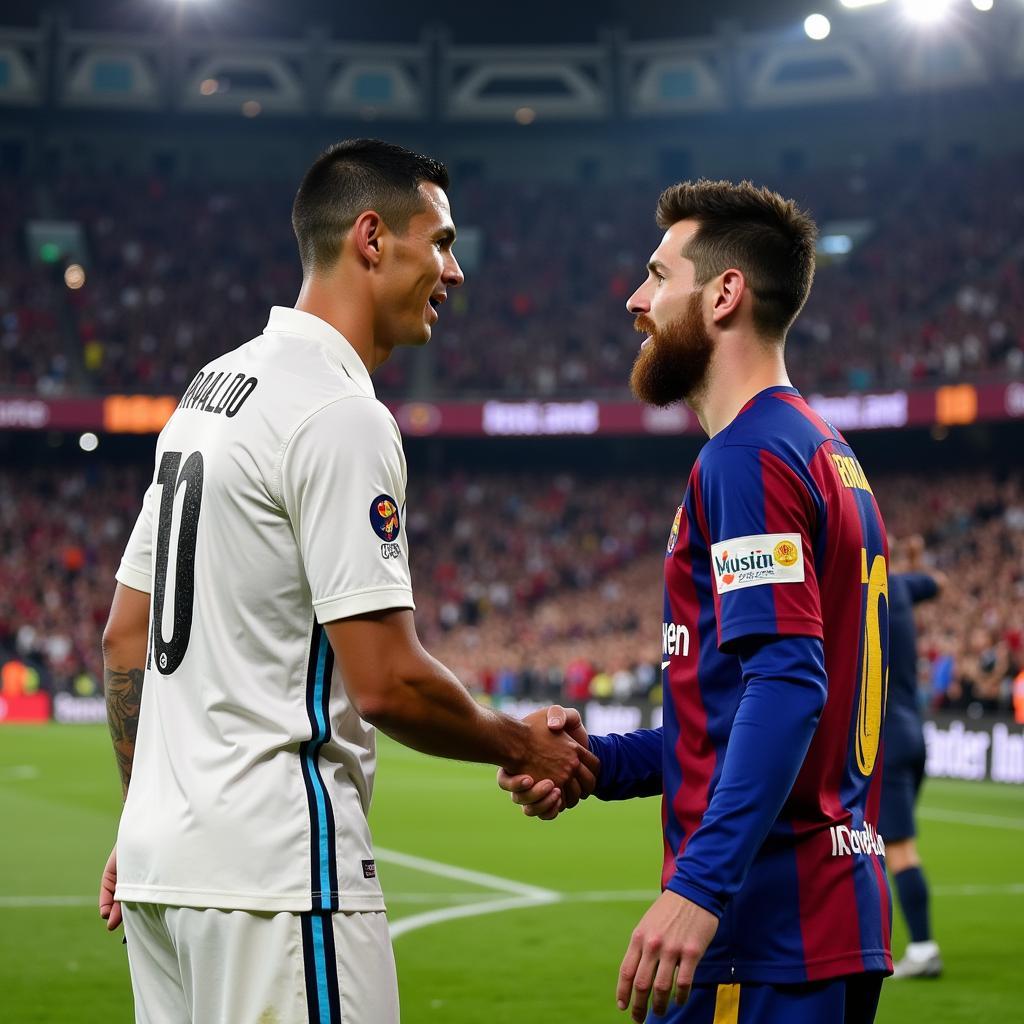 Ronaldo và Messi bắt tay