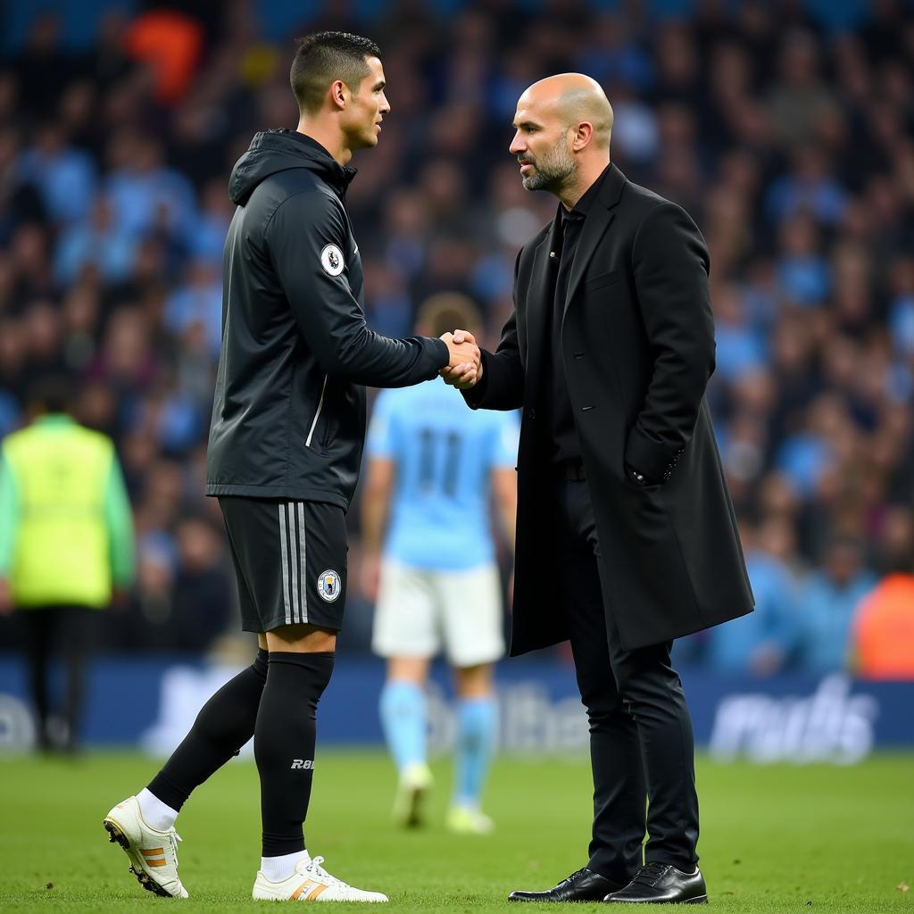 Ronaldo và Pep Guardiola bắt tay