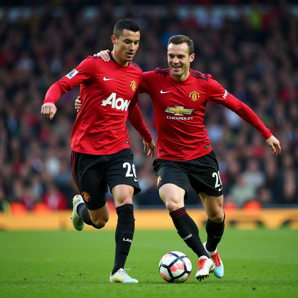 Ronaldo và Rooney thời còn thi đấu cho Manchester United