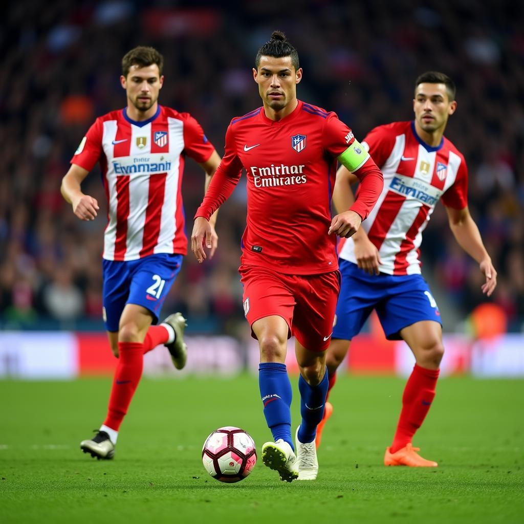 Ronaldo vượt qua hàng phòng ngự Atletico Madrid trước khi ghi bàn