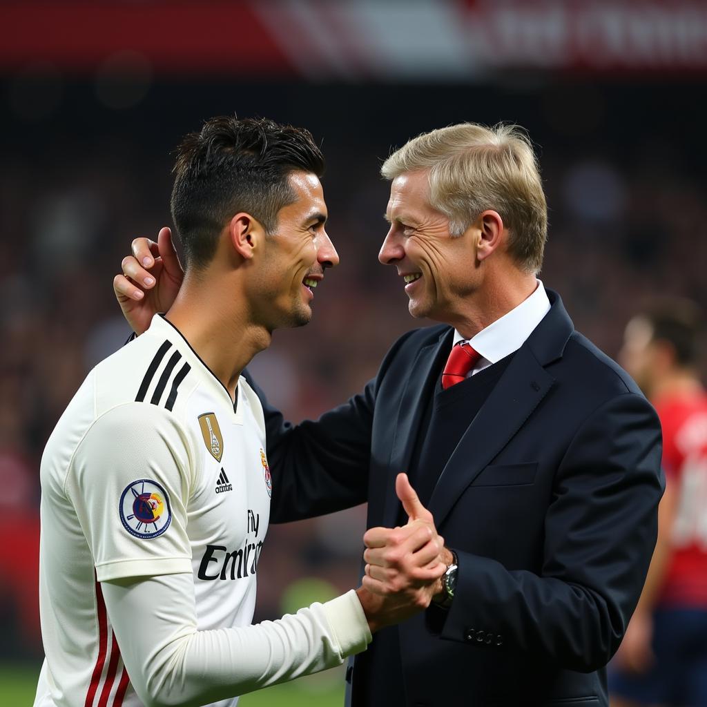 Ronaldo and Wenger celebrating