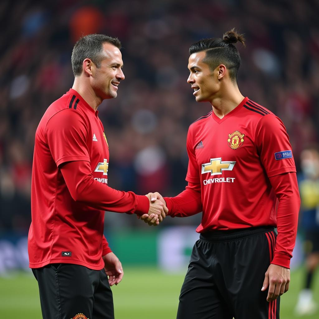 Rooney và Ronaldo bắt tay