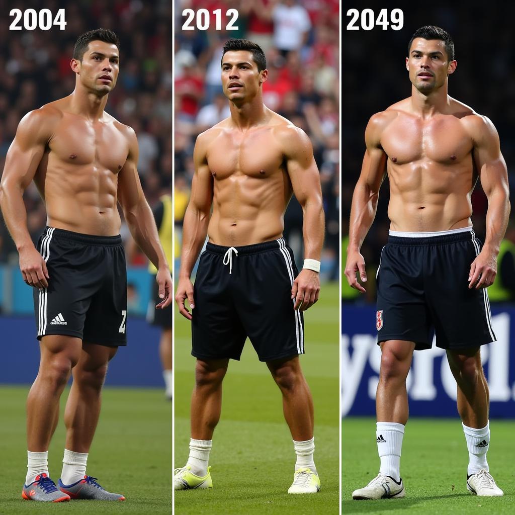 Sự thay đổi của Ronaldo body qua các năm