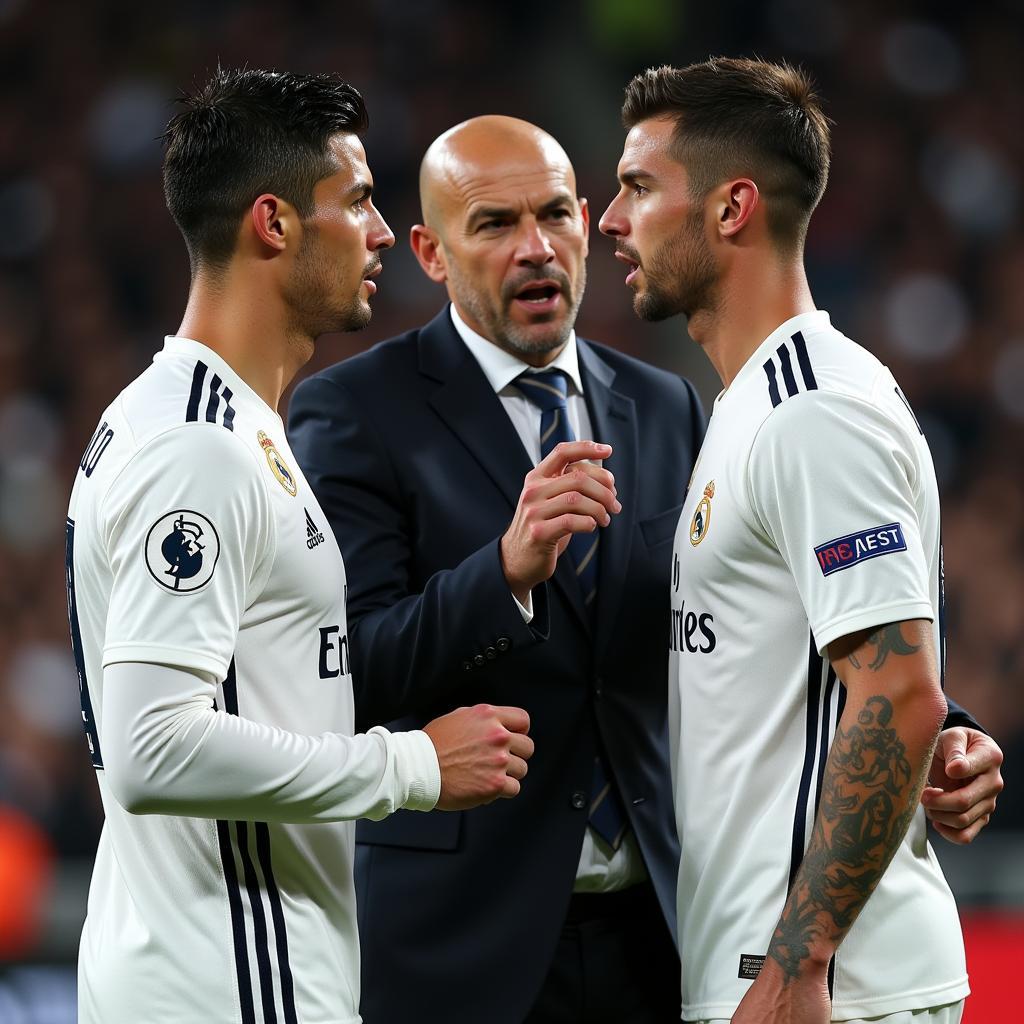 Zidane chỉ đạo Ronaldo và Bale trên sân